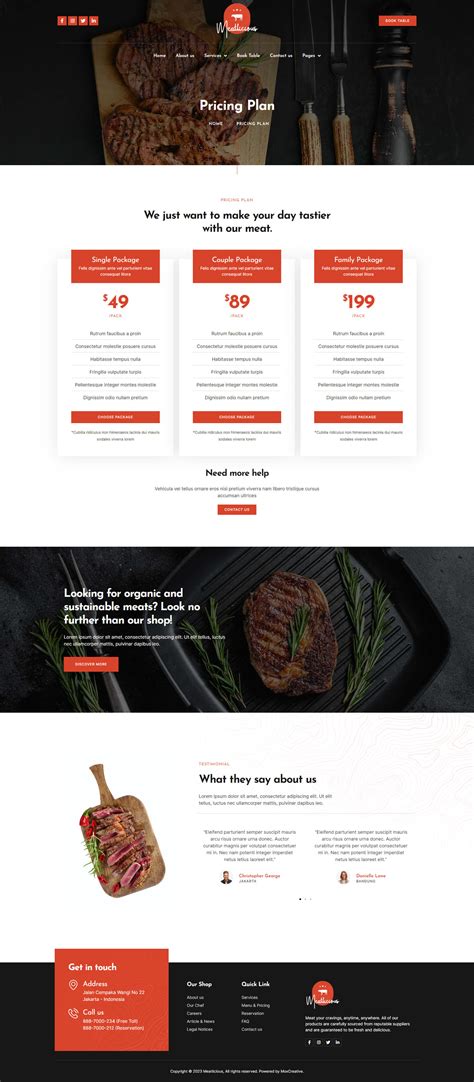 Meatlicious Meat Shop Butcher Elementor Template Kit By Moxcreative