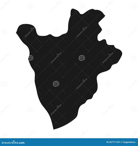 Mappa Altamente Dettagliata Del Burundi Con Confini Isolati In