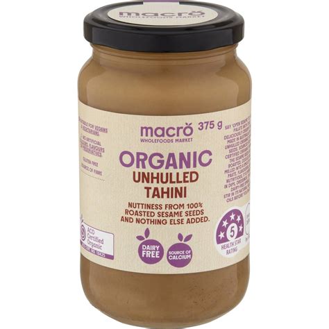 Macro Organic Unhulled Tahini Spread 375g Woolworths