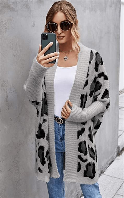 Angashion Leopard Cardigan Will Lead To Constant Compliments Us Weekly