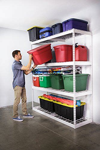 Saferacks Garage Storage Rack White Steel Shelving Unit 2d X 6w