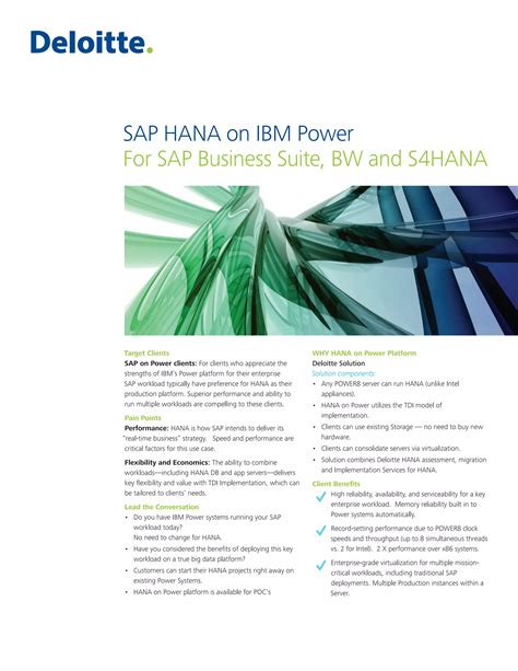 Ibm Sap Hana On Ibm Power Pdf