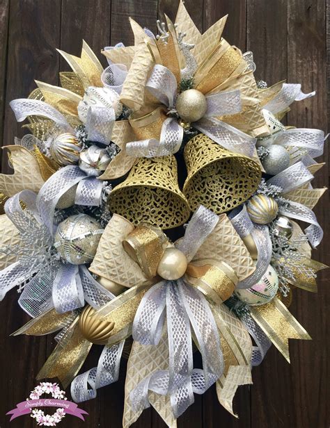 Elegant Christmas Wreath Silver And Gold Christmas Wreath