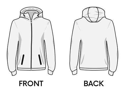 Hoodie Sweatshirt Front And Back Template Free Printable Papercraft