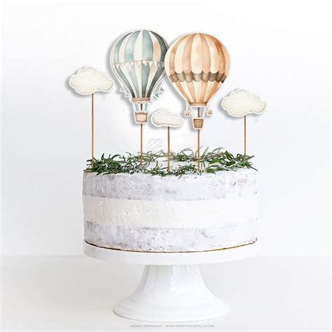 Hot Air Balloon Gender Reveal Printable Cutouts Boho Gender Etsy Gender Reveal Balloons