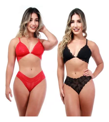 Conjunto Lingerie Sexy Namorados Fecho Frontal Sensual