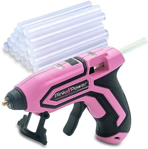 Amazon Pink Power Cordless Mini Hot Glue Gun With Stand USB Rechargeable Wireless Hot