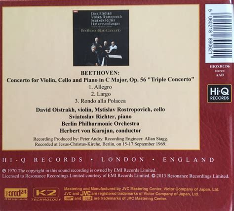 Triple Concerto Ludwig Van Beethoven Herbert Von Karajan David