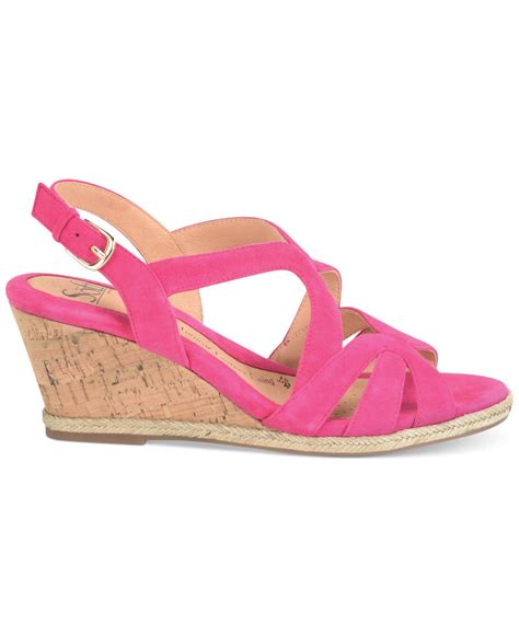 Söfft Ilene Wedge Sandals In Raspberry Pink Lyst