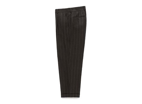 Wacko Maria X Dormeuil Striped Pleated Trousers Type Charcoal