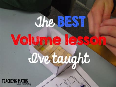 Best Volume Activity Ever Mathful Learners