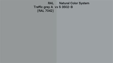 RAL Traffic Grey A RAL 7042 Vs Natural Color System S 3502 B Side By