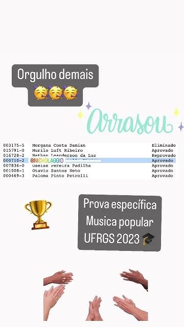 Aluna Aprovada Na Prova Específica Da Ufrgs Para Música Popular Canto