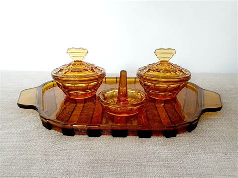 Amber Glass Dressing Table Set Anna S Art Deco