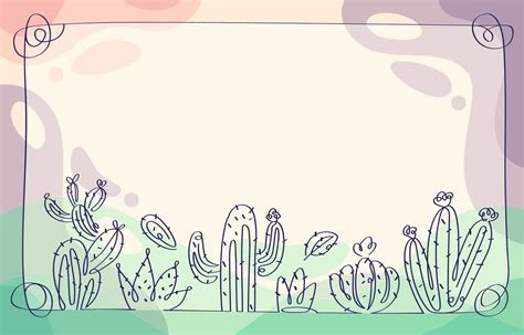 Fondo De Cactus De Una Línea De Arte 2072624 Vector En Vecteezy