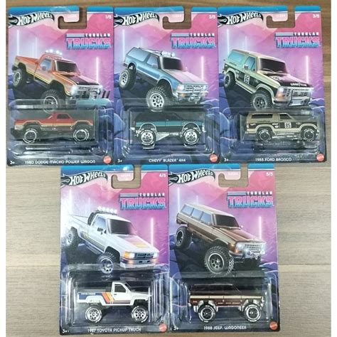 Hot Wheels Tubular Trucks Series Toyota Pickup Jeep Wagoneer Ford Bronco Shopee Malaysia