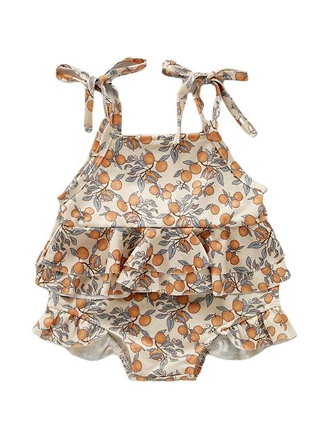 Shuttle Tree Infant Baby Girls Summer Swimsuit Sleeveless Swimwear Two Piece Suit Beach Bikini
