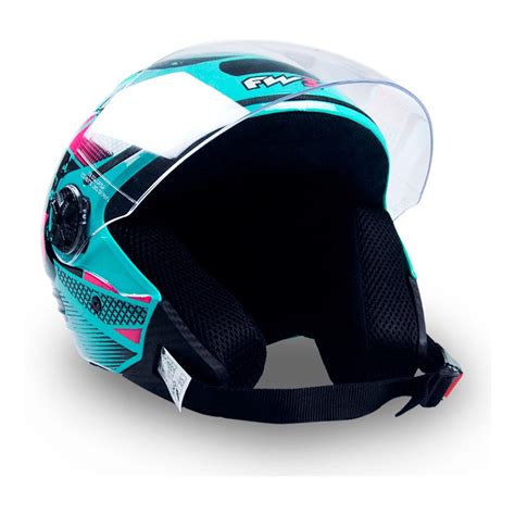 Capacete Viseira Cristal Moto X Open Masculino Speed Azul Claro