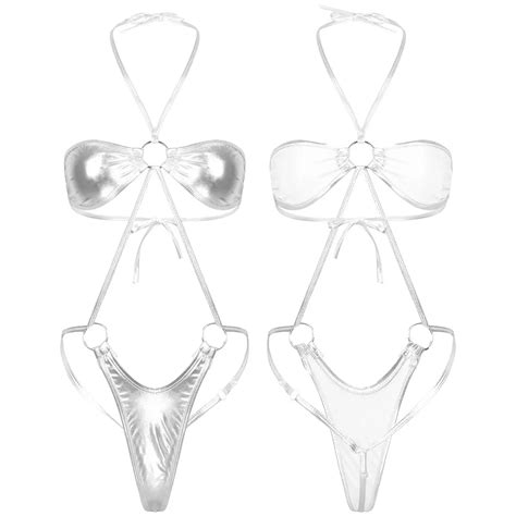 Single And Wild Shiny Metallic Tiny Bikini Shiny Fashion Lale Look