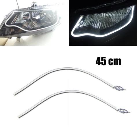 X Blanc Cm Voiture Flexible Tube Led Bande De Jour Courant Drl