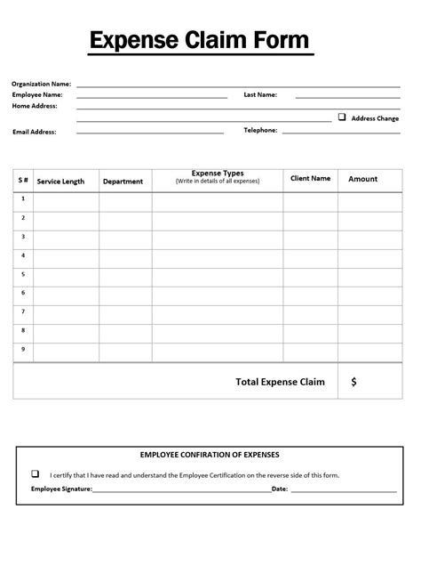 Expense Claim Form | Free Word Templates