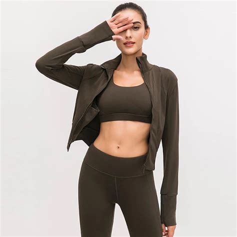 Zip Up Tight Yoga Sport Jackets Fancyever Workout Tops For Women