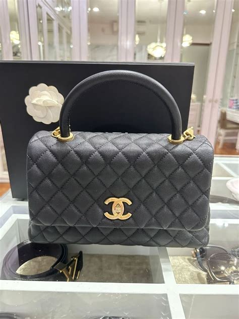 Excellent Chanel Coco Handle Medium Ghw Complete Set Dv Barang Mewah