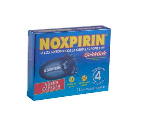 Noxpirin Quickgels Acetaminofén Cetrizina Fenilefrina 650 5 10mg