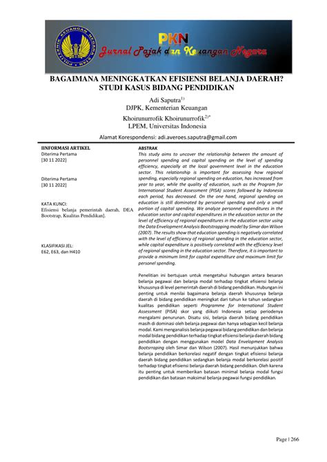 PDF Bagaimana Meningkatkan Efisiensi Belanja Daerah Studi Kasus