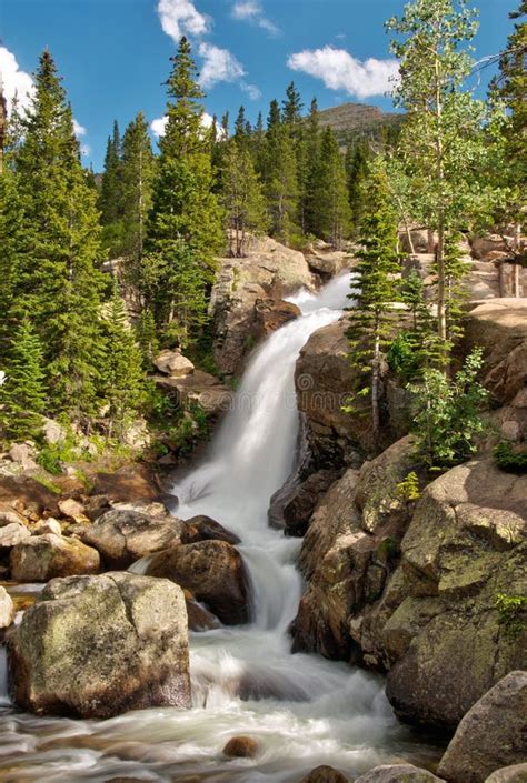 Alberta Falls In Rocky Mountain National Park Stock Photo Image Of