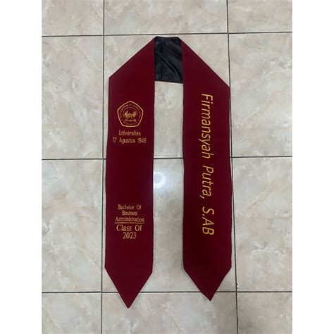 Jual Hari Jadi Selempang Wisuda Custom Bordir Tanpa Furing