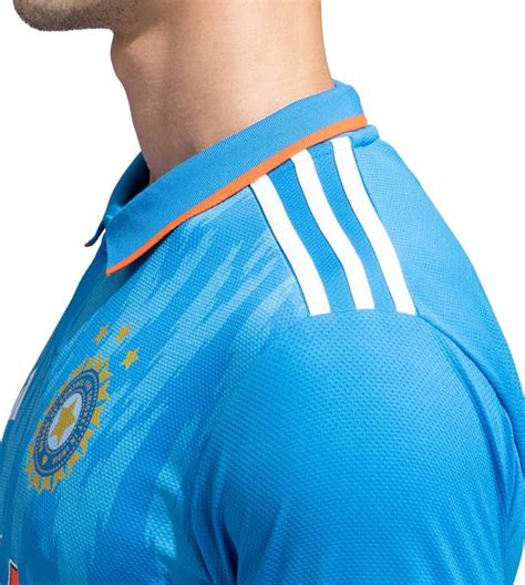 Buy Adidas Blue Printed Regular Fit India Cricket Odi Fan Jersey For