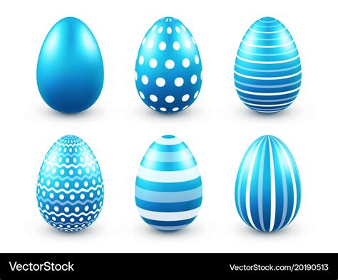 Easter Eggs Blue Set Spring Holidays In April Vector Image