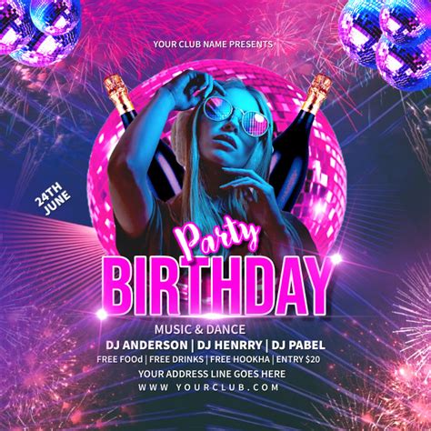 Birthday Party Flyer Design Template Postermywall