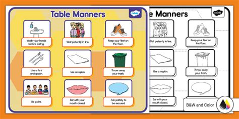 Table Manners Place Mat Teacher Made Twinkl