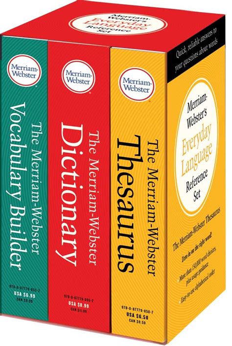 Merriam Websters Everyday Language Reference Set Includes