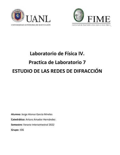 Practica 7 Fisica 4 Laboratorio de Física IV Practica de Laboratorio