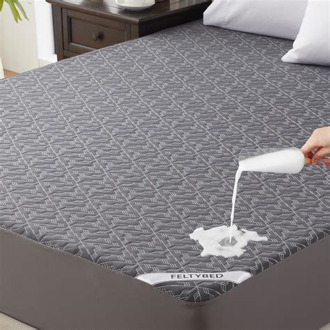 Protège matelas imperméable en bambou rafraîchissant 3D pour grand lit