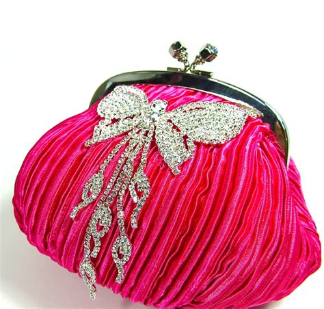 Hot PInk Wedding Purse Evening Clutch Bridal Bag Etsy Hot Pink