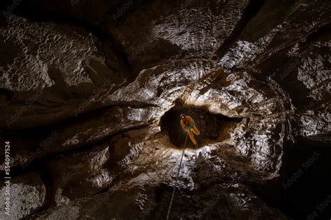 Exploring Veryovkina in Abkhazia - the deepest cave in the world Stock ...