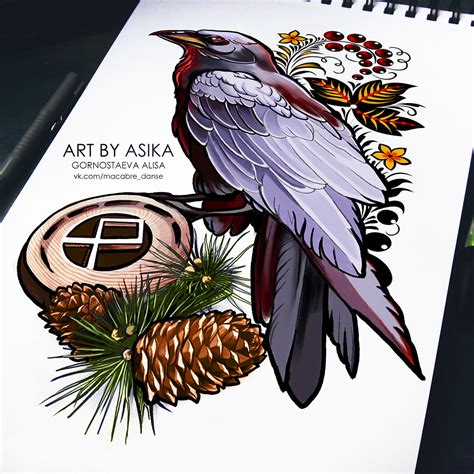 Raven Tattoo Sketch Neotrad 2 Images Behance