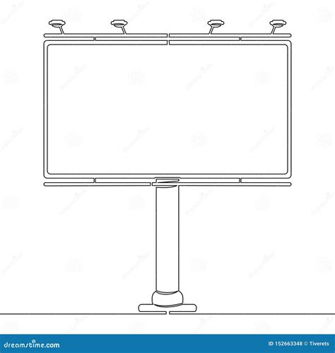 Continuous One Line Drawing Billboard Concept Stock Vector