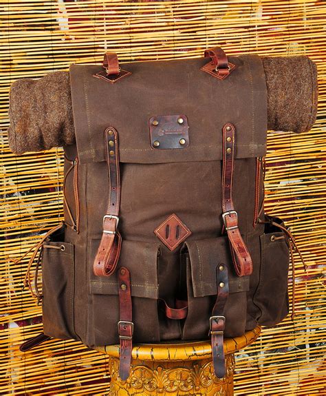 Camping Backpack Bushcraft Backpack Canvas-leather - Etsy