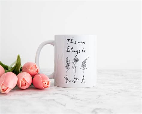 Custom Birth Month Birth Flower Mug Mothers Day T For Mom