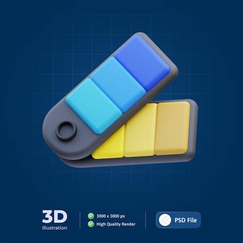 Ilustración 3d De La Paleta De Colores Archivo Psd Premium