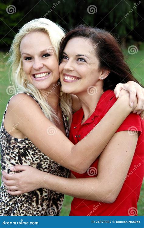 Lovely Brunette And Blonde Friends Stock Image Image Of Lady Adult