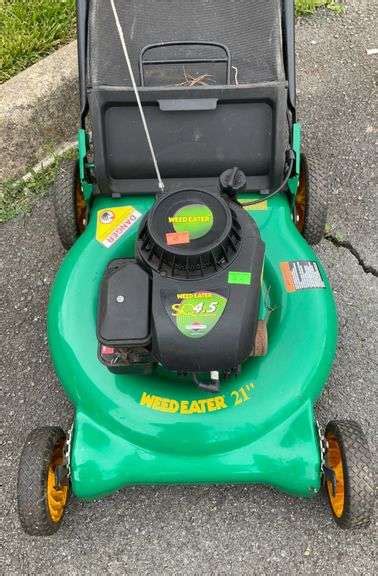 Weed Eater 21” 4 5hp Push Mower With Bagger Runs As Should Hash Auctions