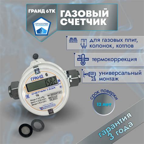 Газовый счётчик Гранд 6-ТК (3/4") г/г 128мм купить на OZON по низкой ...