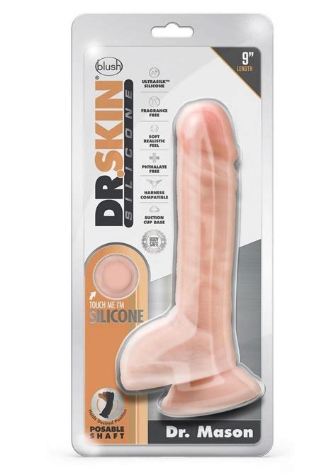 Dr Skin Silicone Dr Mason Dildo With Balls And Suction Cup In