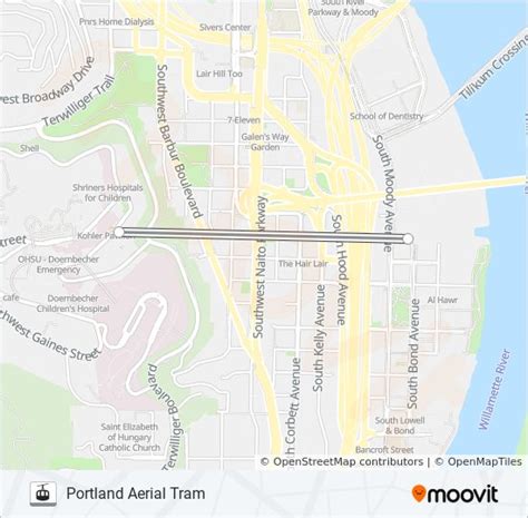 Ruta Portland Aerial Tram Horarios Paradas Y Mapas South Waterfront